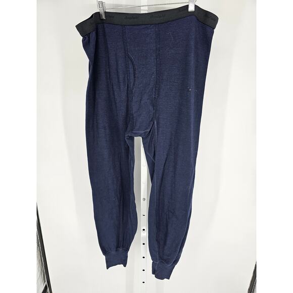 Vintage Duofold Pants Men XL Blue Under Layer Rib Knit Cuffed Long John USA - Picture 1 of 4